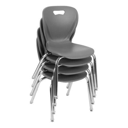Gray Plastic Classroom Chair Set of 4 Y501311