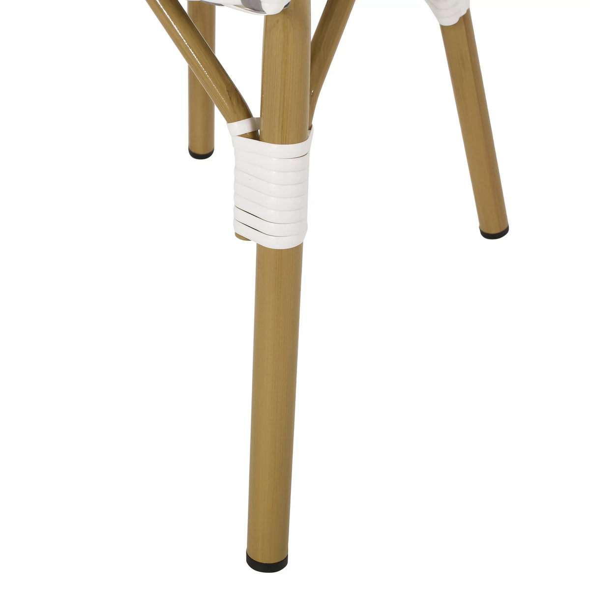 Outdoor Bistro Chair Set of 4 Gray White Bamboo Finish M5219