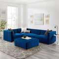 Gold Navy Velvet 5-Piece Sectional Z765703
