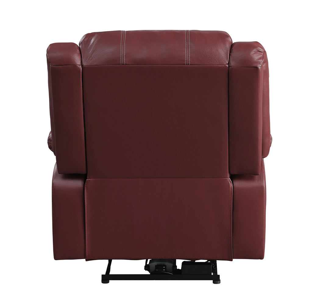 Red Pu Power Recliner W7539