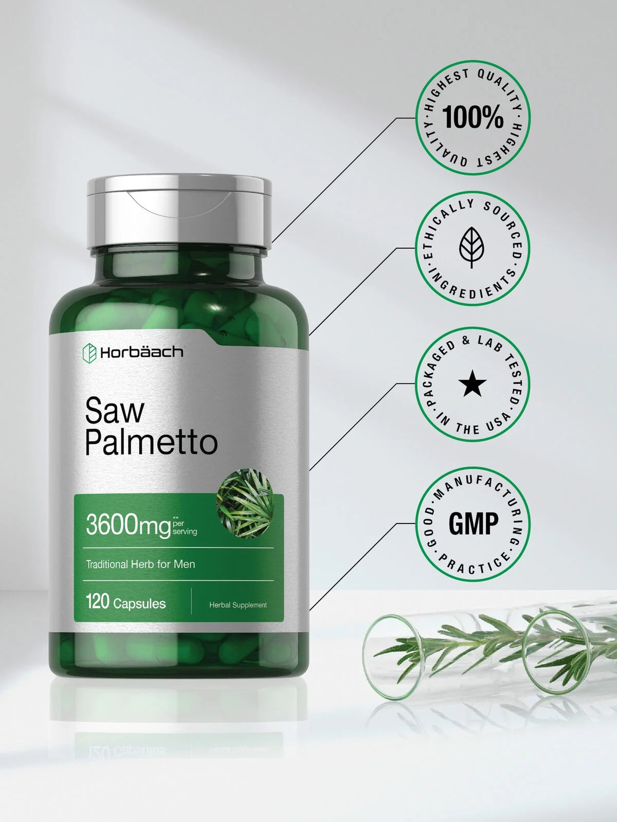 Saw Palmetto Extract 3600mg 120 Capsules Prostate Supplement X431