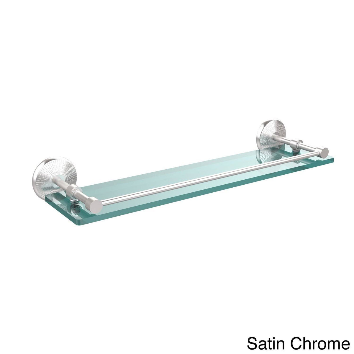 Matte Black 22 inch Tempered Glass Shelf with Gallery Rail J8846