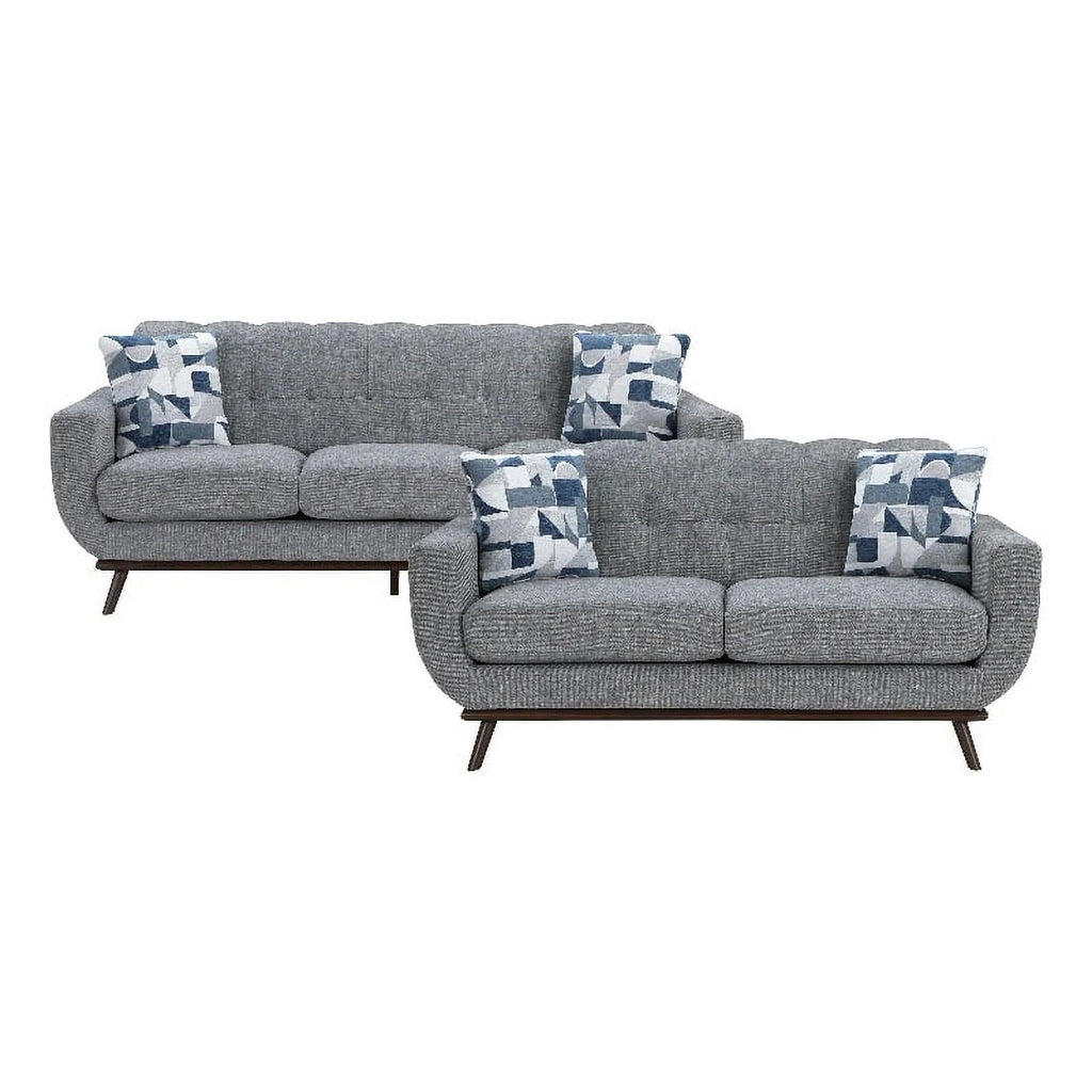2-Piece Tufted Sofa Set in Gray X818423