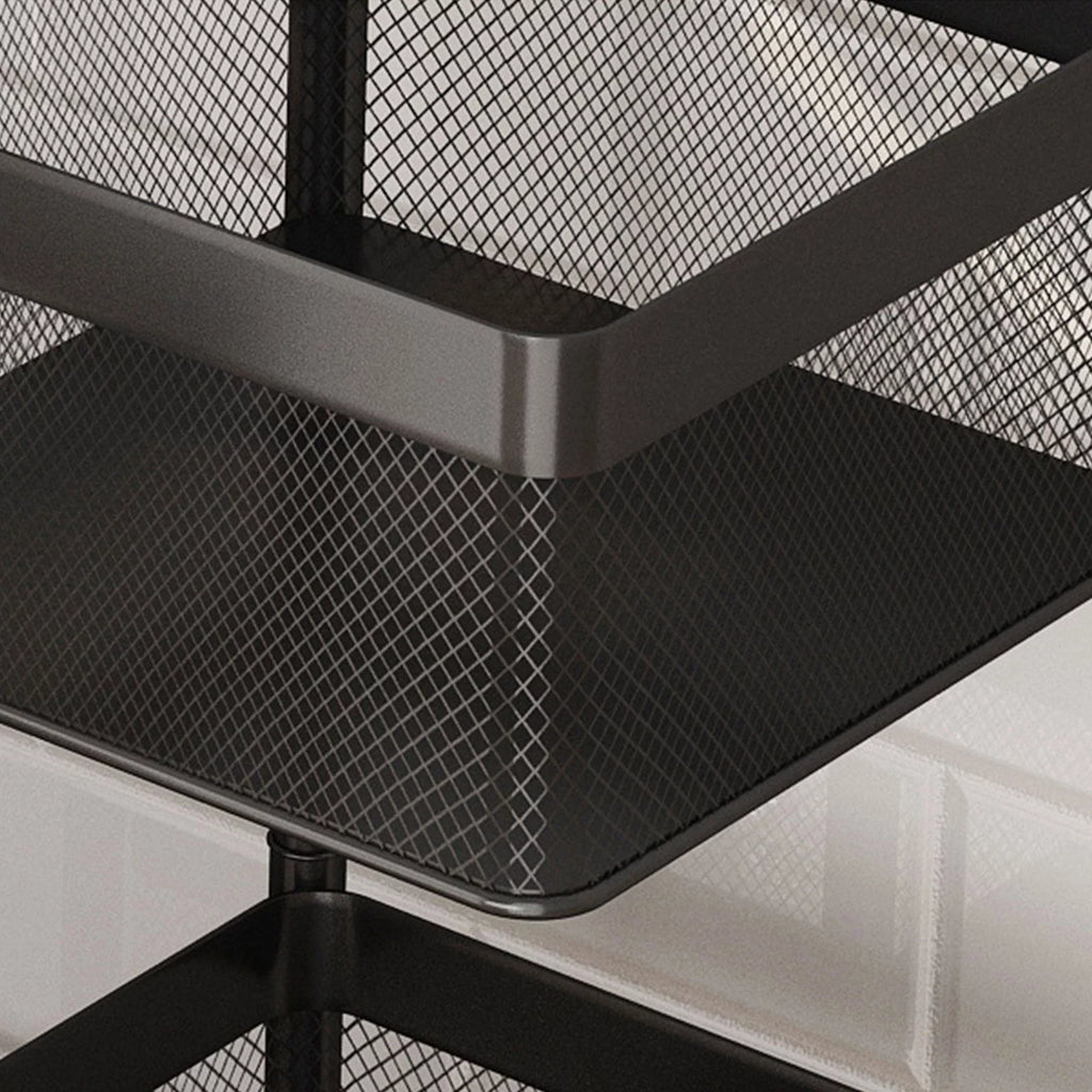 4-Tier Rotating Metal Storage Basket with Wheels V61672