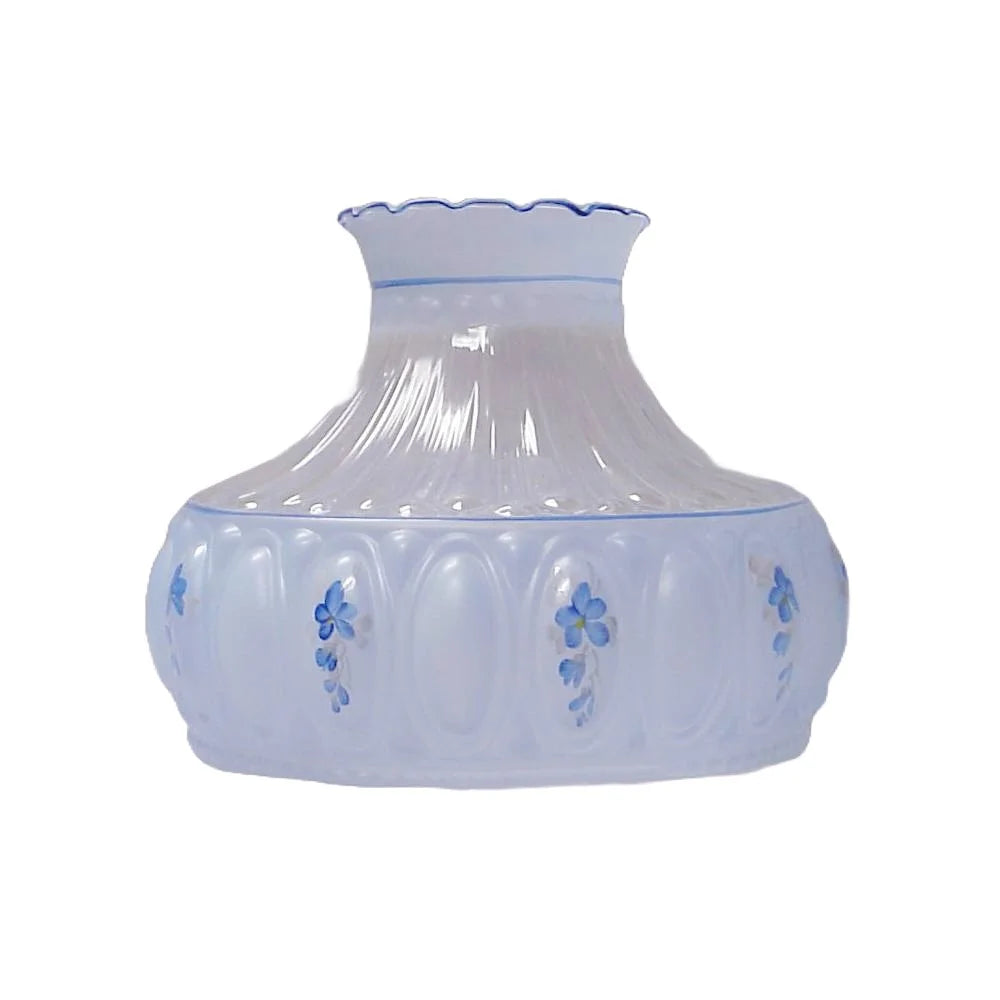 Brass Table Oil Lamp with Blue Shade Y96985