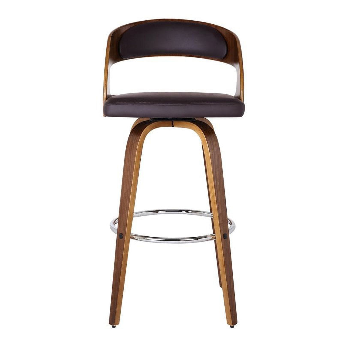 26" Wood Faux Leather Counter Stool in Brown T47130