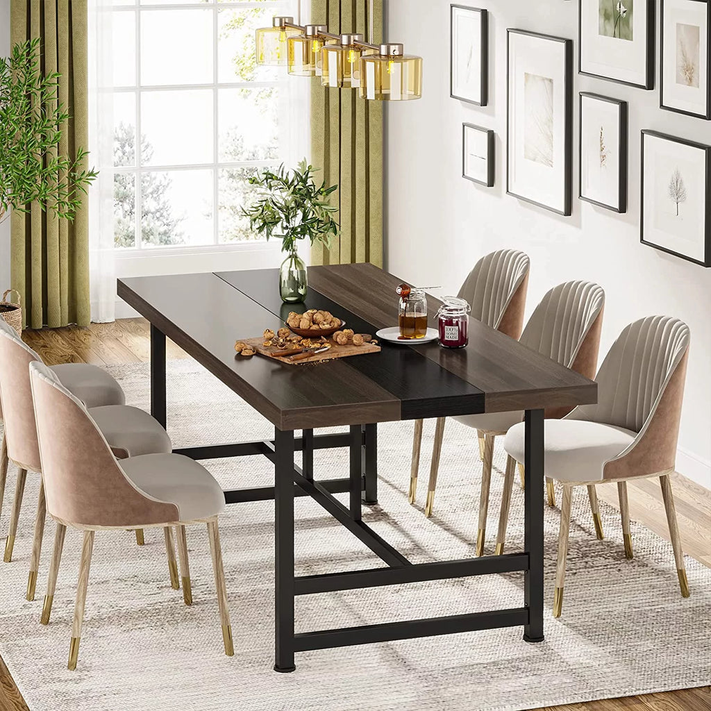 70 Inch Dark Grey Wood Dining Table I46922