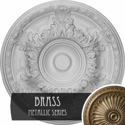 19x22OD x 1 1/2x22P Brass Ceiling Medallion T385
