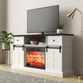 White Modern Farmhouse TV Stand U415