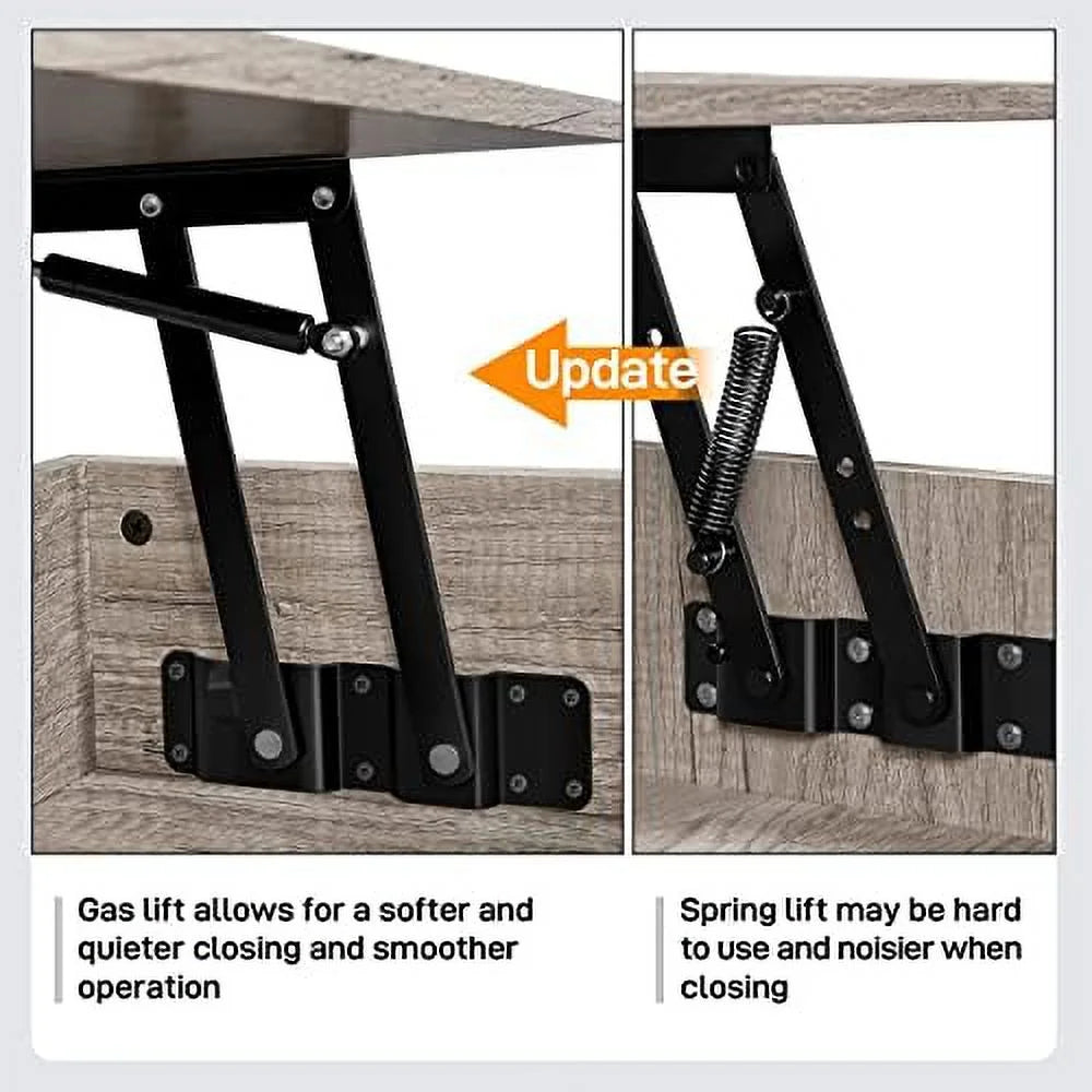 Lift Top Coffee Table with Hidden Compartments and Side Drawer B222157