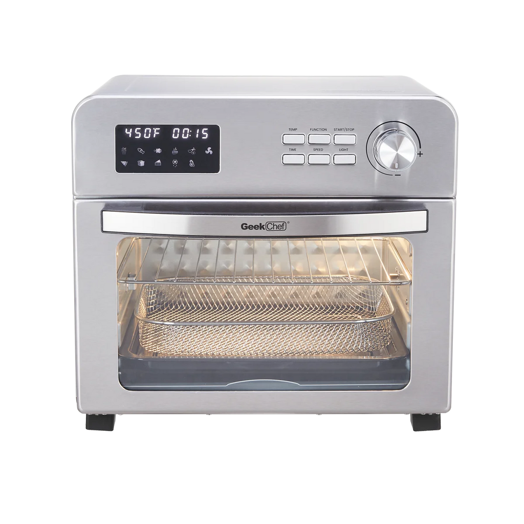6-in-1 Air Fryer Toaster Oven, 24 Quart LCD Countertop Convection Airfryer with Rotisserie and Dehydrator R213
