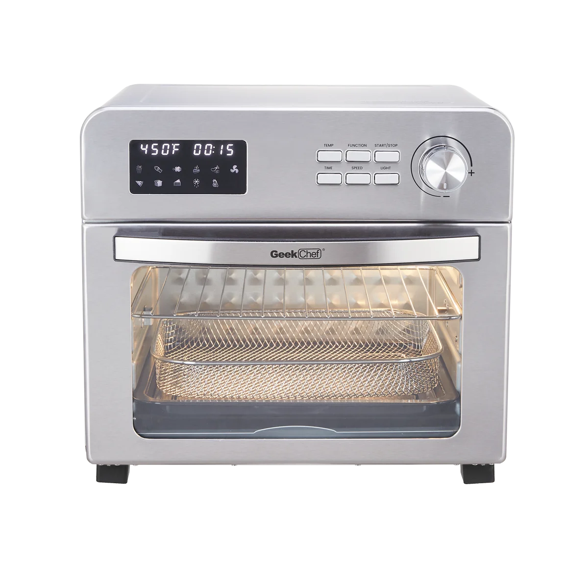 6-in-1 Air Fryer Toaster Oven, 24 Quart LCD Countertop Convection Airfryer with Rotisserie and Dehydrator R213