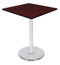 36x22 Square Platter Base Table Mahogany Chrome D367