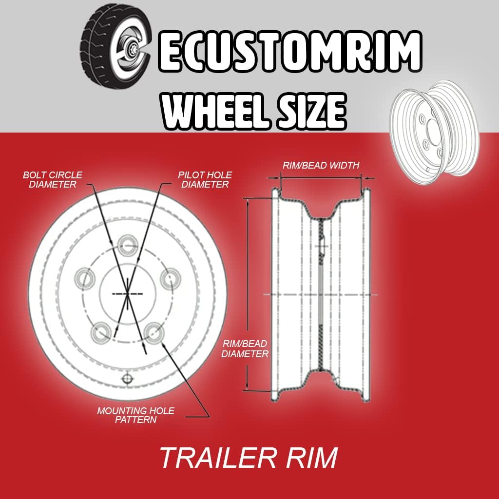 Radial Trailer Tire and Rim ST205/75R15 LRD 15X5 5-4.5 White Spoke Wheel X1934