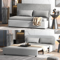 Light Gray Linen Convertible Sofa Bed F25502