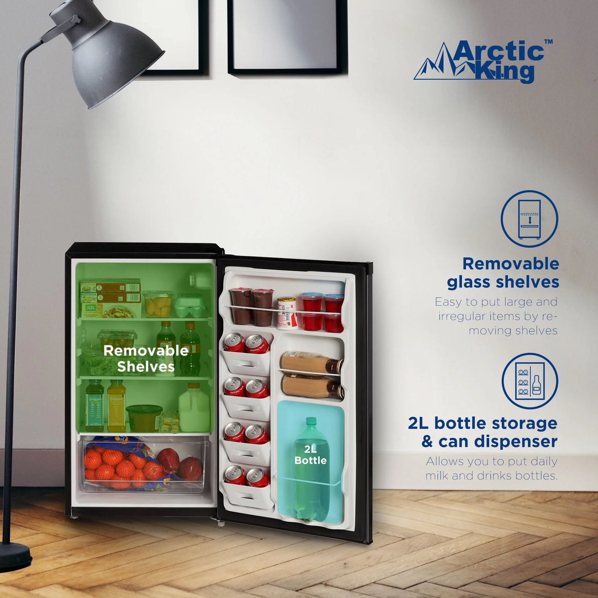 4.4 Cu ft Black Stainless Steel Look Mini Fridge H777