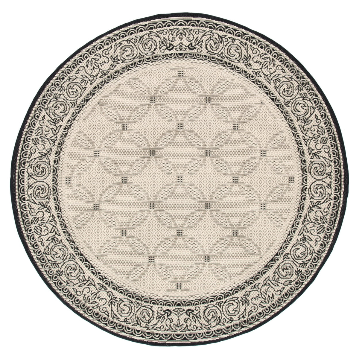5'3" x 5'3" Round Geometric Indoor/Outdoor Area Rug A52145