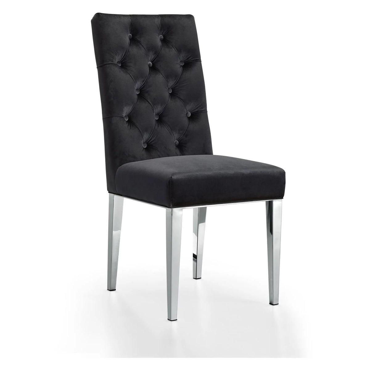 Black Velvet Dining Chair Set of 2 O2512