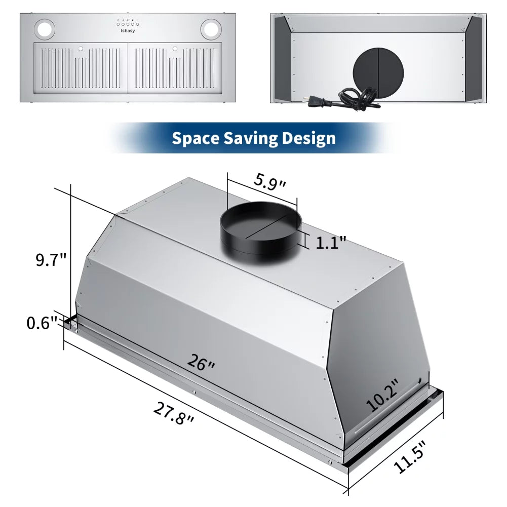 30 inch Built-in Stainless Steel Range Hood with Light Z50742