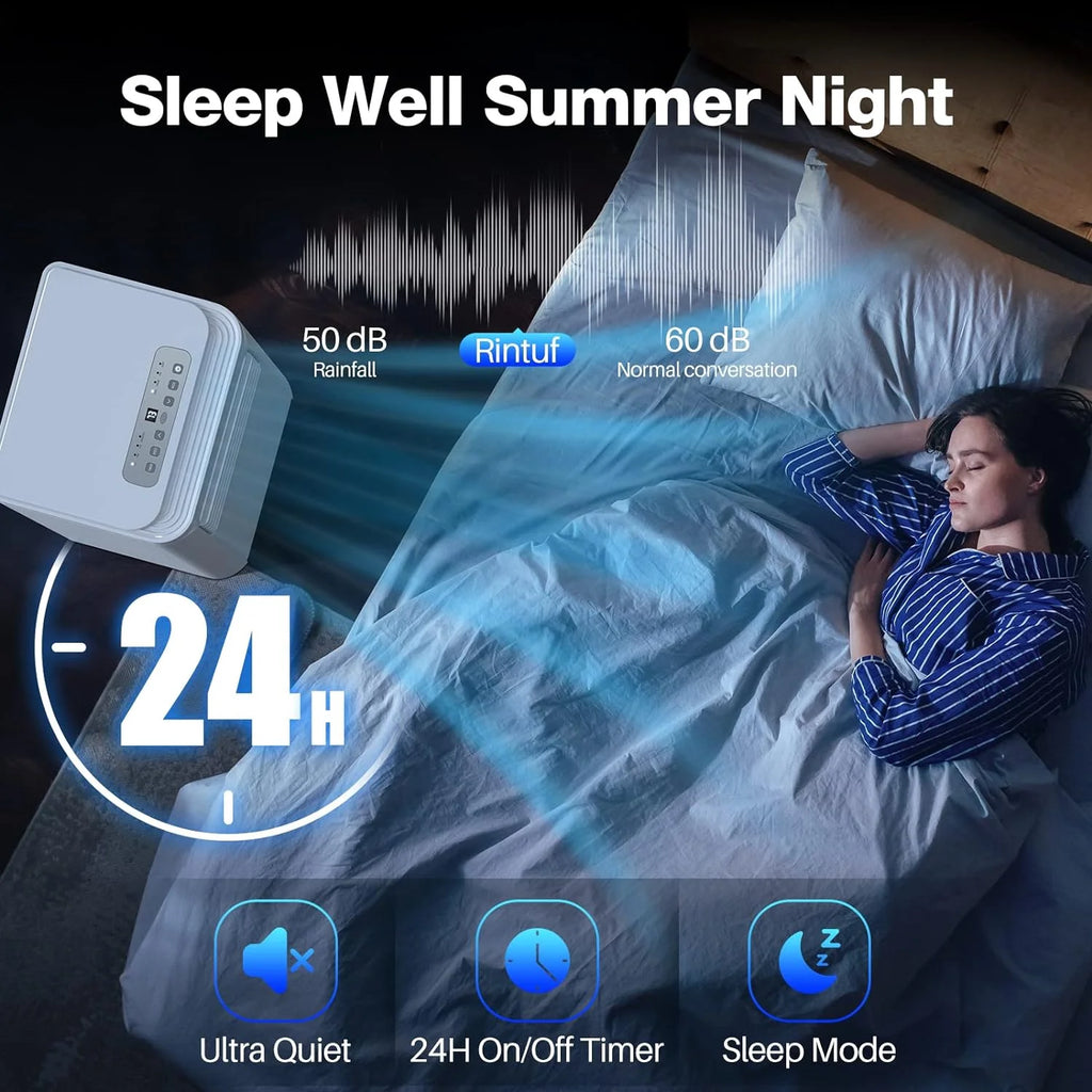 8000 BTU Portable AC Unit with Dehumidifier & Fan Modes, Remote Control, Window Mount Kit A823