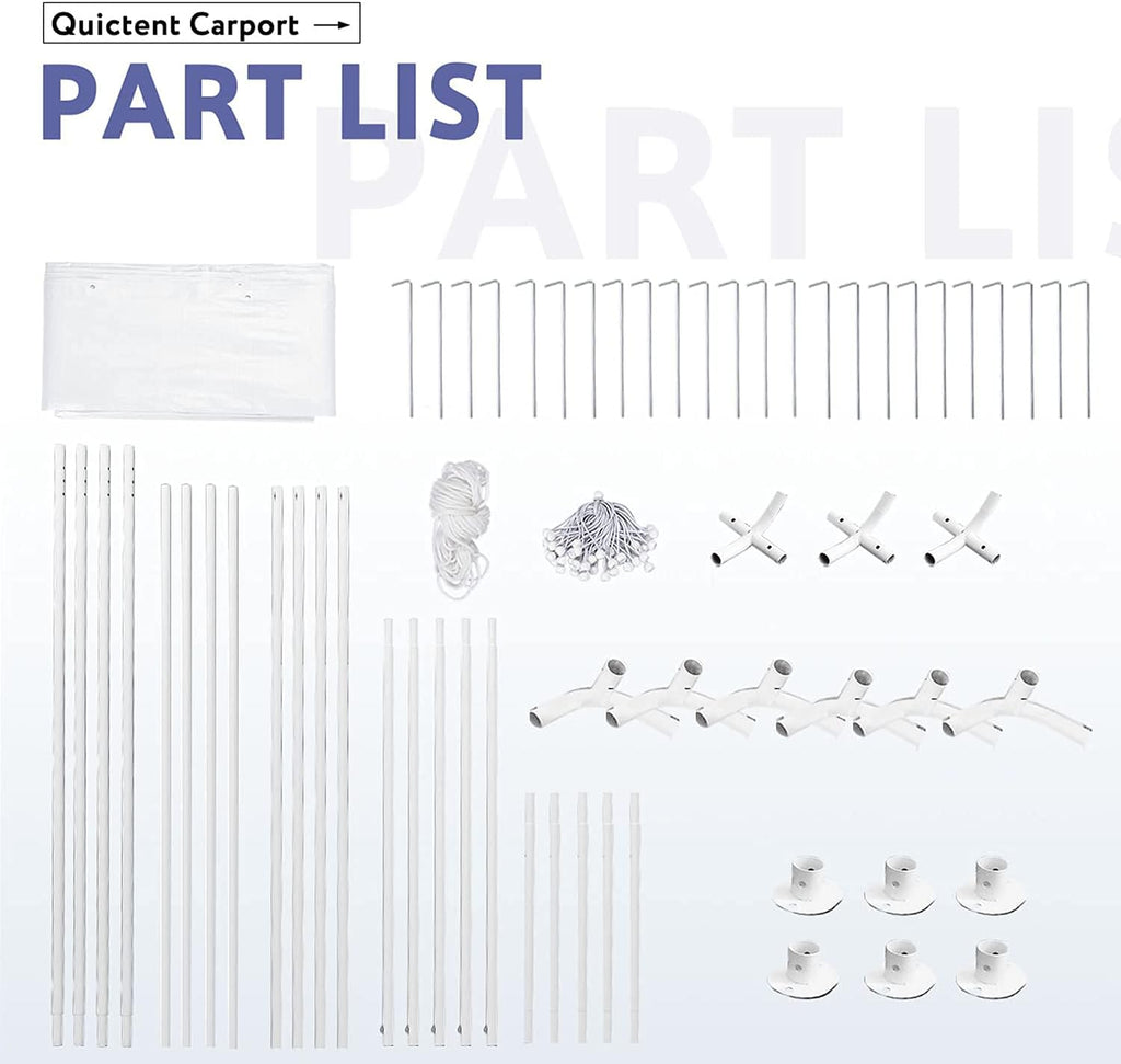 White 10'x20' Heavy Duty Car Canopy Garage X94636