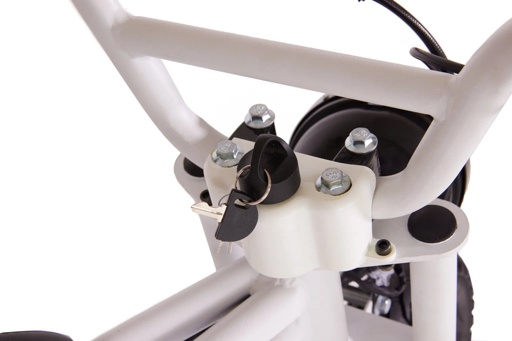 Electric Mini Bike for Kids, 200W, 6.2-10MPH, up to 8 Miles, White J3903