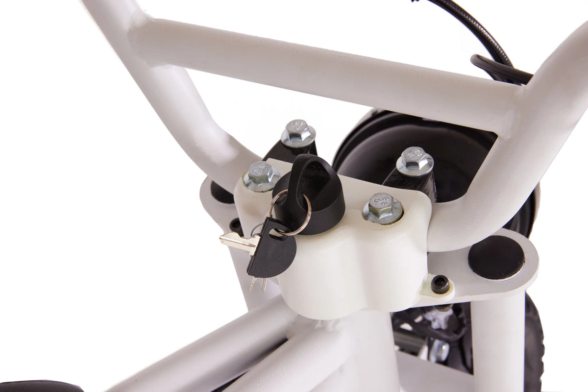 Electric Mini Bike for Kids, 200W, 6.2-10MPH, up to 8 Miles, White J3903